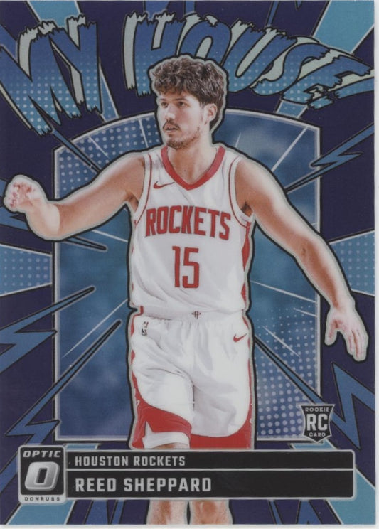 Reed Sheppard 2024-25 Panini Donruss Optic My House! Purple Prizm RC #18