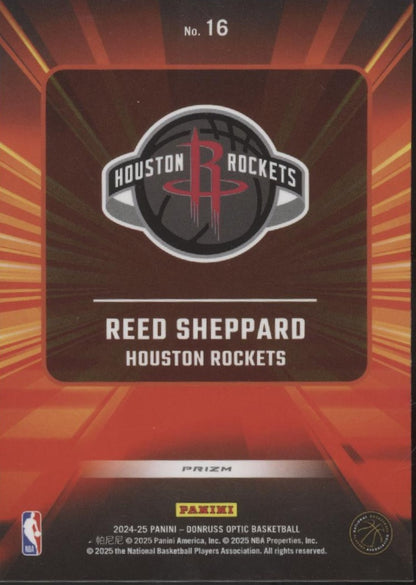 Reed Sheppard 2024-25 Panini Donruss Optic Express Lane Purple Prizm RC #16