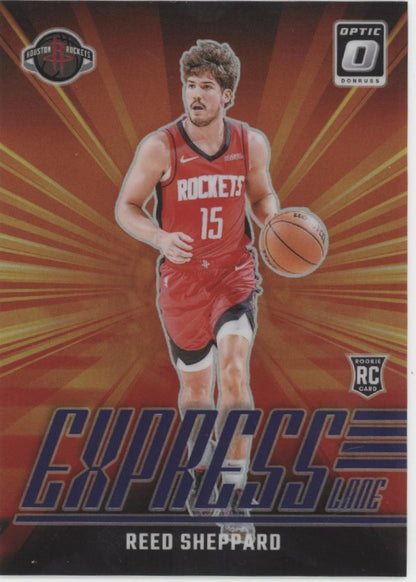 Reed Sheppard 2024-25 Panini Donruss Optic Express Lane Purple Prizm RC #16