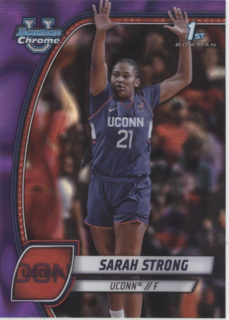 Sarah Strong 2024-25 Bowman Chrome University Purple Lava Refractor #62