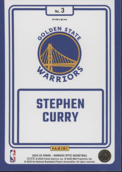 Stephen Curry 2024-25 Panini Donruss Optic Winner Stays Purple Prizm #3