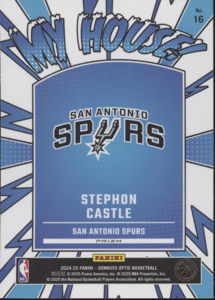 Stephon Castle 2024-25 Panini Donruss Optic My House! Prizm RC #16