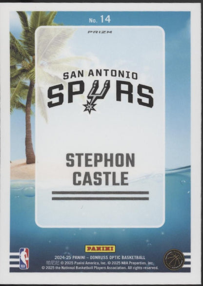 Stephon Castle 2024-25 Panini Donruss Optic Splash! Purple Prizm RC #14