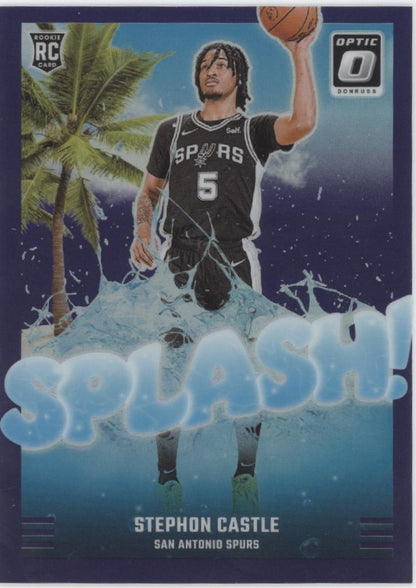 Stephon Castle 2024-25 Panini Donruss Optic Splash! Purple Prizm RC #14