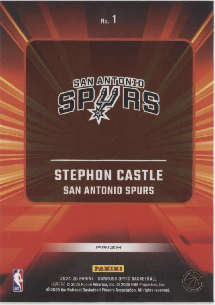 Stephon Castle 2024-25 Panini Donruss Optic Express Lane Purple Prizm RC #1 #1