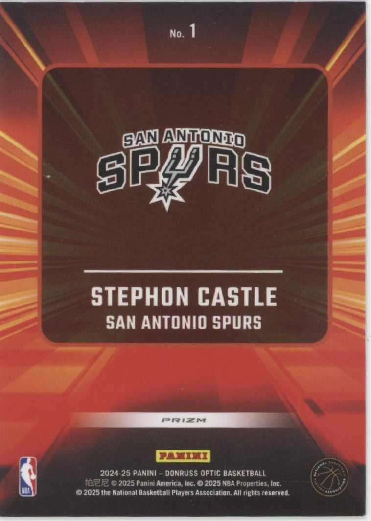 Stephon Castle 2024-25 Panini Donruss Optic Express Lane Purple Prizm RC #1 #2