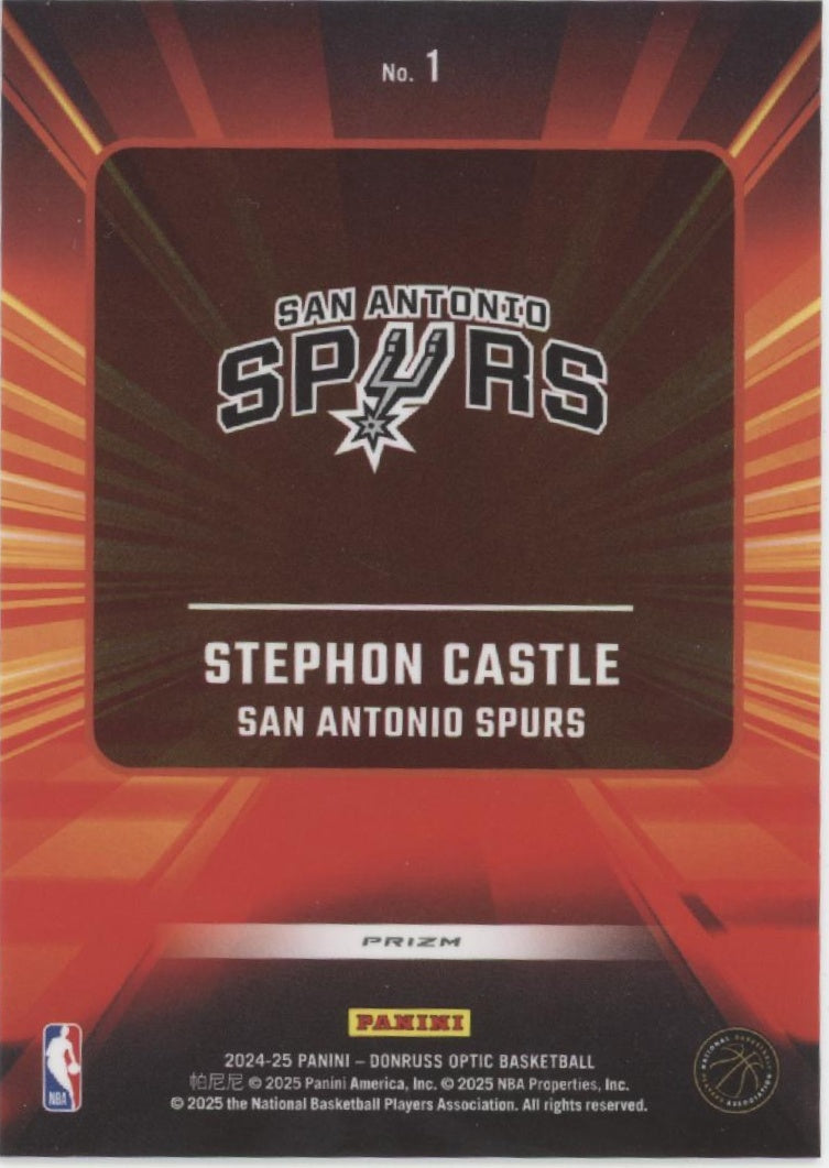Stephon Castle 2024-25 Panini Donruss Optic Express Lane Purple Prizm RC #1 #3