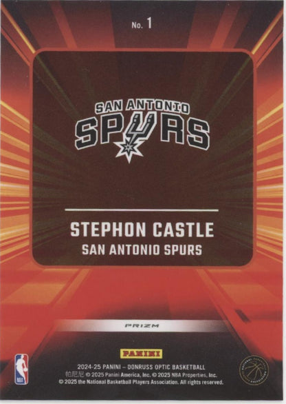 Stephon Castle 2024-25 Panini Donruss Optic Express Lane Purple Prizm RC #1 #3