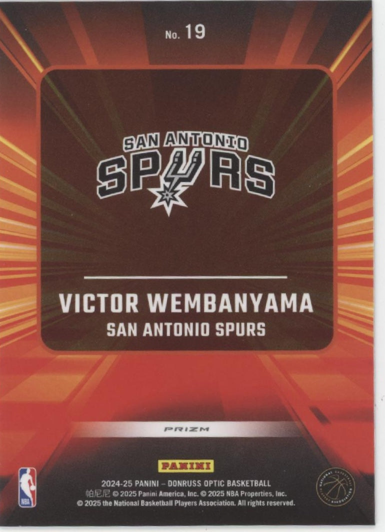 Victor Wembanyama 2024-25 Panini Donruss Optic Express Lane Prizm #19