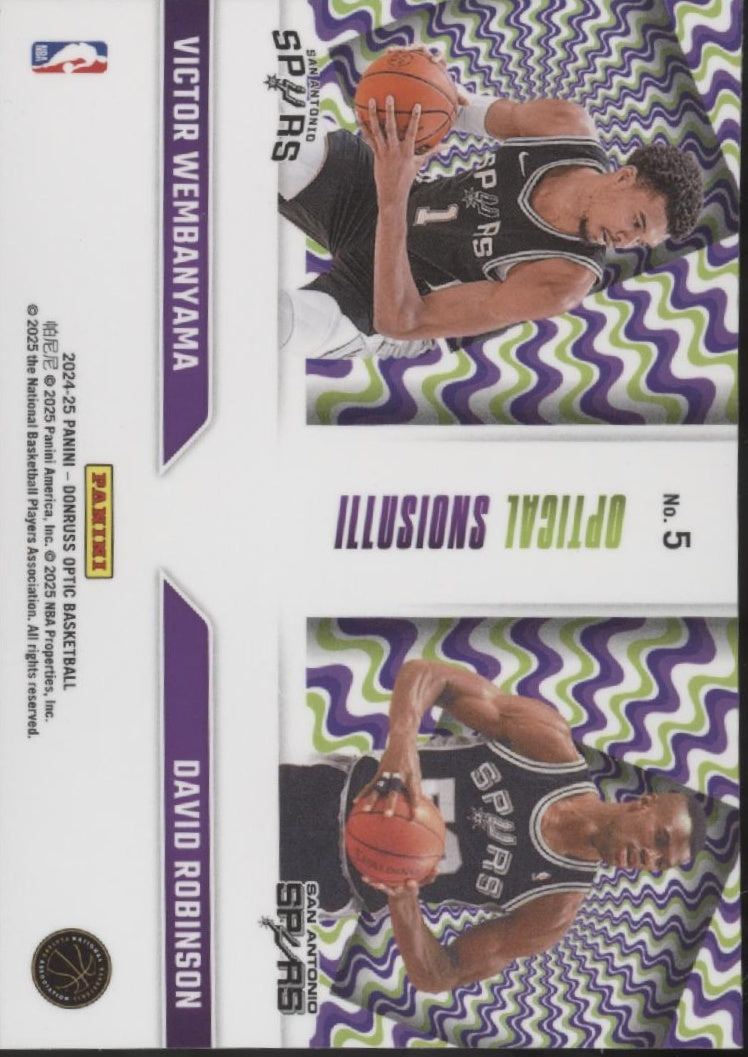 Victor Wembanyama /David Robinson 2024-25 Panini Donruss Optical Illusions #1 #2