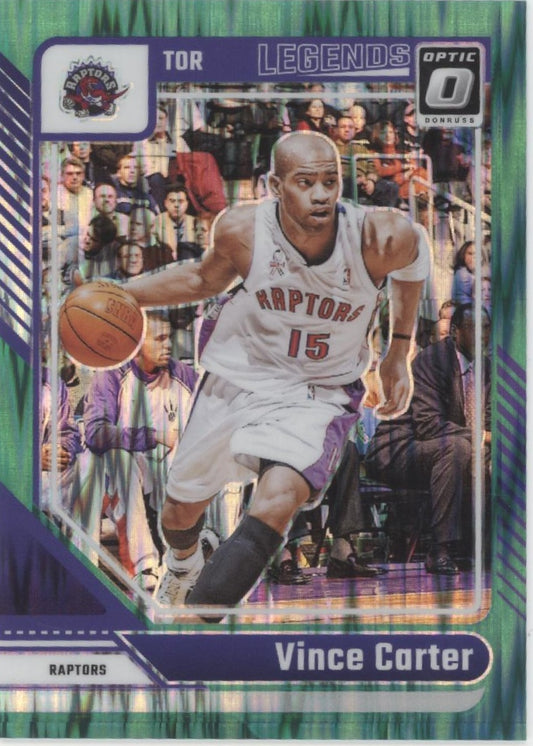 Vince Carter 2024-25 Panini Donruss Optic Legends Green Shock Prizm /149 #1