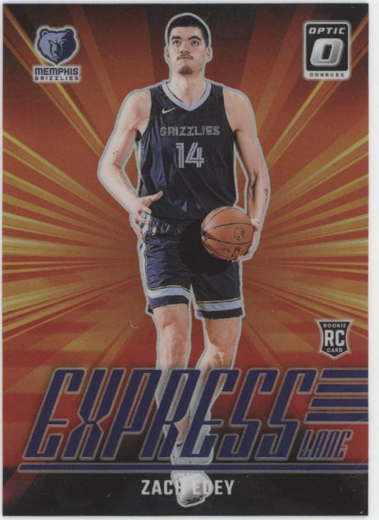 Zach Edey 2024-25 Panini Donruss Optic Express Lane Purple Prizm RC #10
