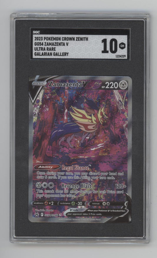 Zamazenta V Pokemon Crown Zenith Galarian Gallery Ultra Rare #GG54 SGC 10