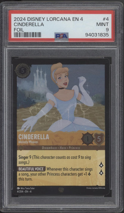 Cinderella Melody Weaver Disney Lorcana Ursula's Return Foil #4 PSA 9