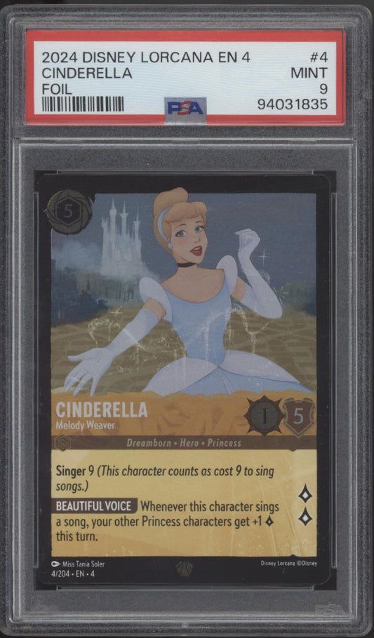 Cinderella Melody Weaver Disney Lorcana Ursula's Return Foil #4 PSA 9