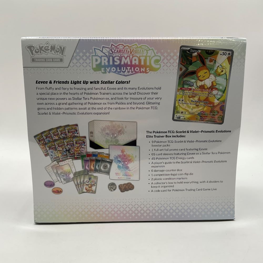 Pokemon: Scarlet & Violet Prismatic Evolutions Elite Trainer Box *$40 Price Tag Printed, See Pictures*