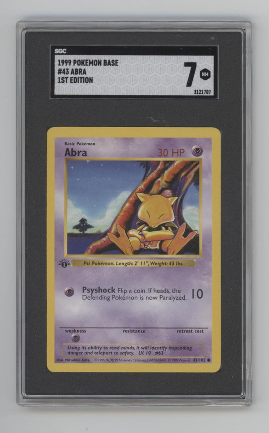 Abra Pokemon Base Set 1st Edition #43 SGC 7