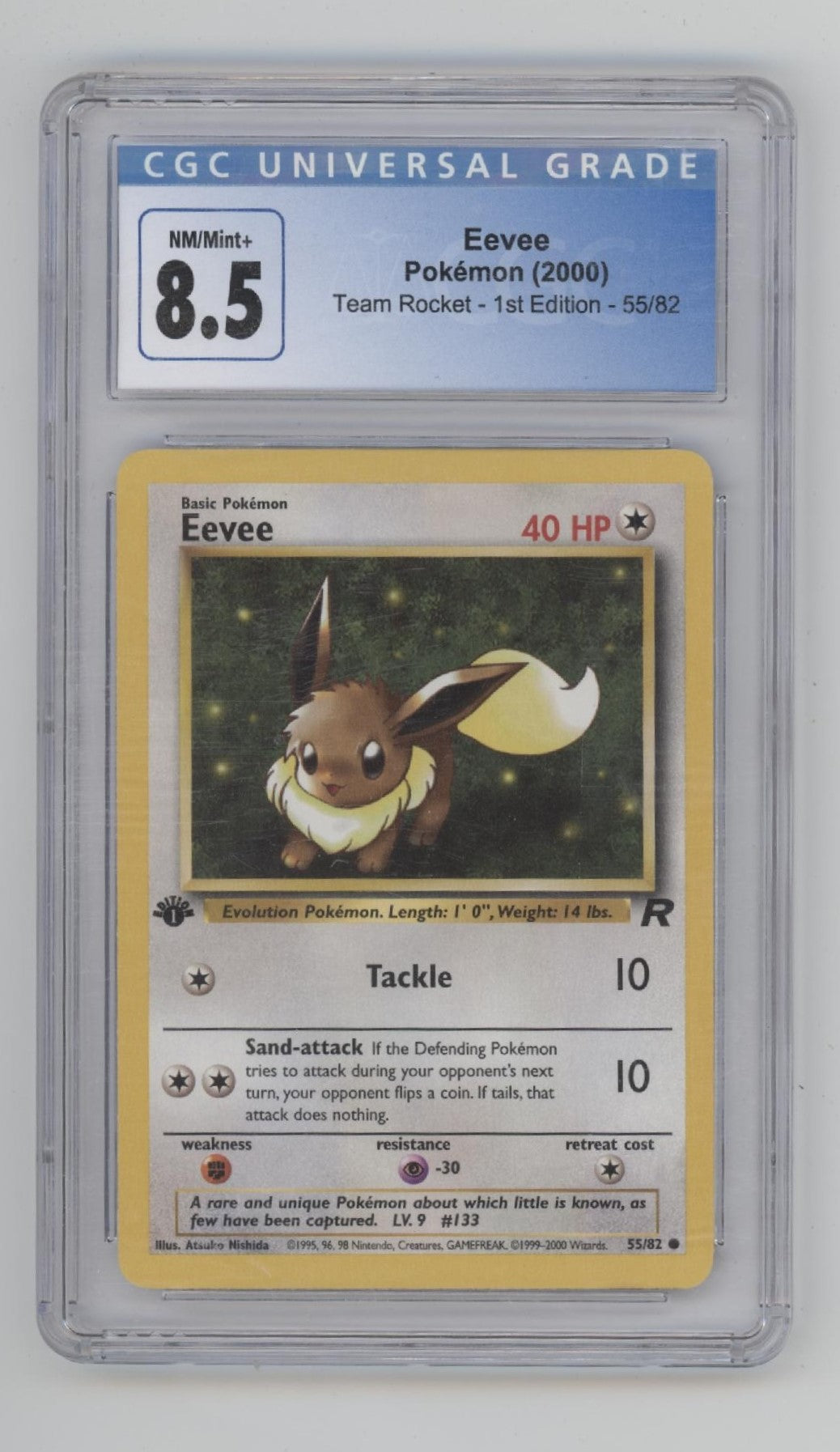 Eevee Pokemon Team Rocket 1st Edition #55 CGC 8.5