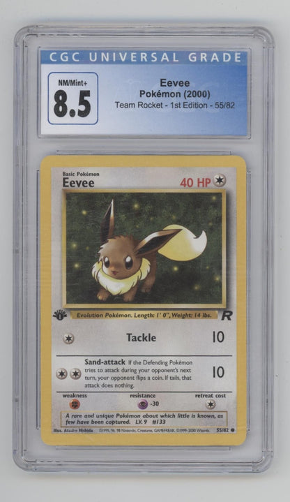 Eevee Pokemon Team Rocket 1st Edition #55 CGC 8.5