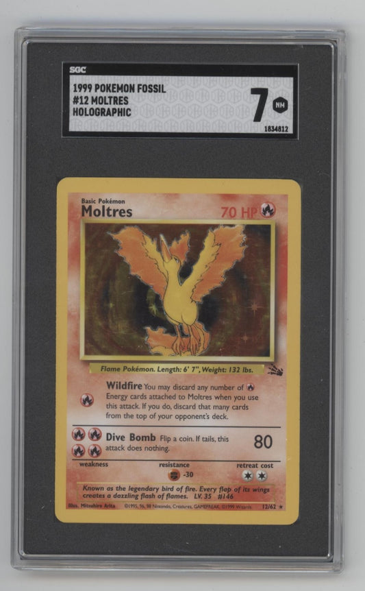 Moltres Pokemon Fossil Holo #12 SGC 7