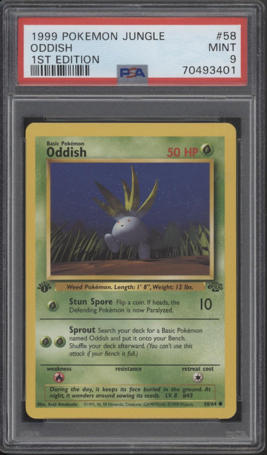 Oddish Pokemon Jungle 1st Edition #58 PSA 9