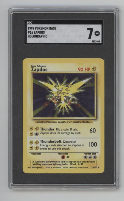 Zapdos Pokemon Base Set Holo #16 SGC 7