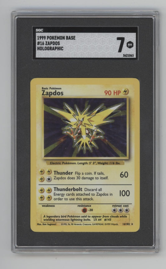 Zapdos Pokemon Base Set Holo #16 SGC 7