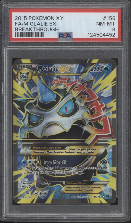 M Glalie ex Pokemon XY Breakthrough #156 PSA 8