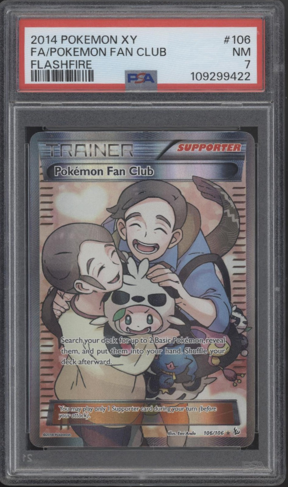 Pokemon Fan Club Pokemon XY Flashfire #106 PSA 7