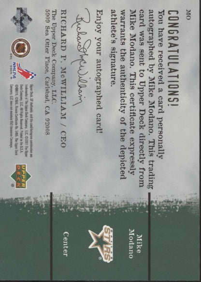 Mike Modano 2000-01 Upper Deck SP Authentic Sign of the Times Auto