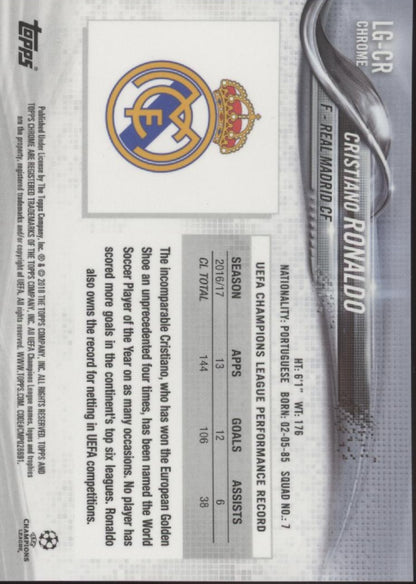 Cristiano Ronaldo 2017-18 Topps Chrome UEFA Champions League Promo Sample #LG-CR