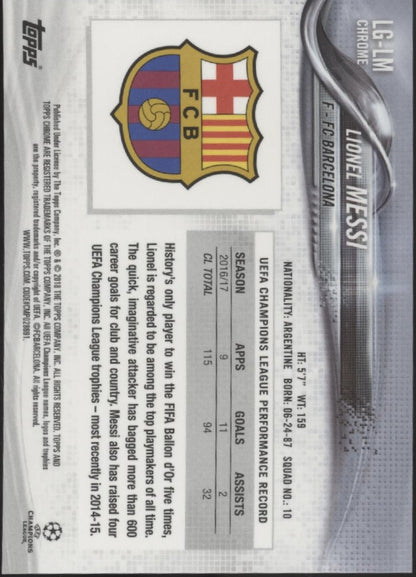 Lionel Messi 2017-18 Topps Chrome UEFA Champions League Promo Sample #LG-LM #1