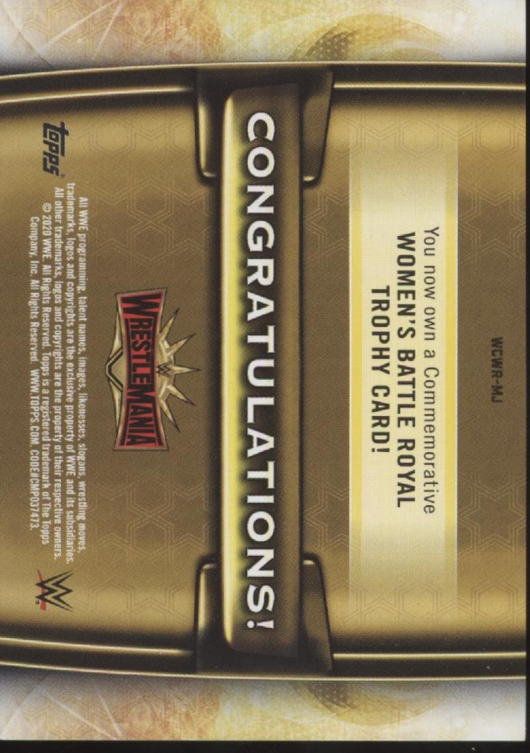 Mickie James 2020 Topps Wrestlemania Women's Battle Royal Trophy Card 29/50