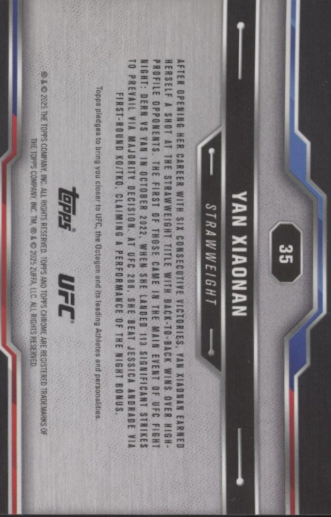 Yan Xiaonan 2025 Topps Chrome Gold Refractor 3/8 #35