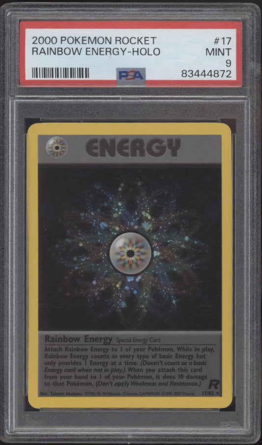 Rainbow Energy Pokemon Team Rocket Holo #17 PSA 9