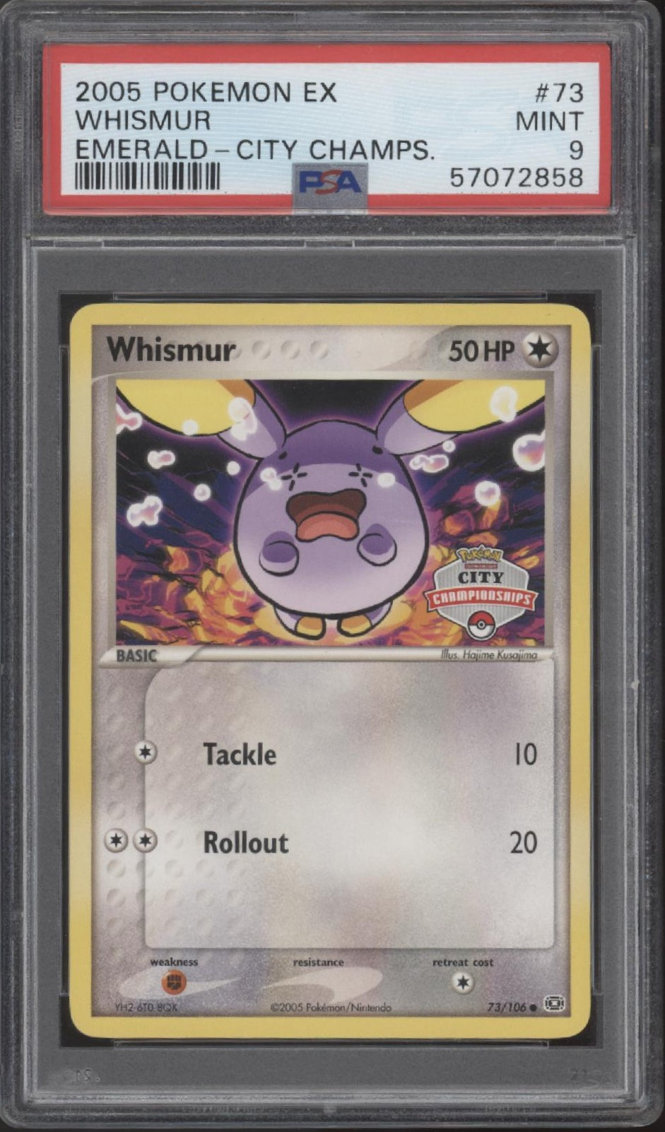 Whismur Pokemon EX Emerald City Championships #73 PSA 9
