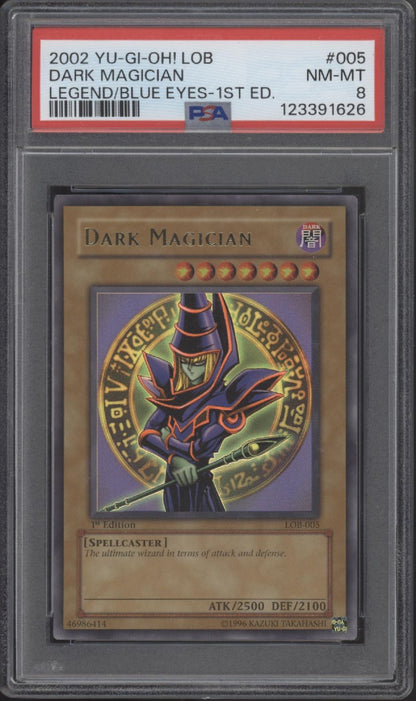 Dark Magician Yu-Gi-Oh! Legend of Blues-Eyes White Dragon 1st Edition #005 PSA 8
