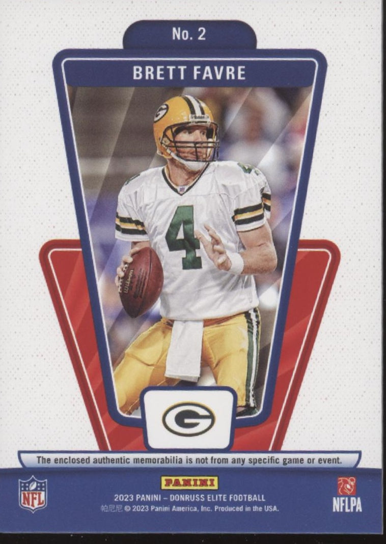 Brett Favre 2023 Panini Donruss Throwback Threads Swatch 269/375 #2