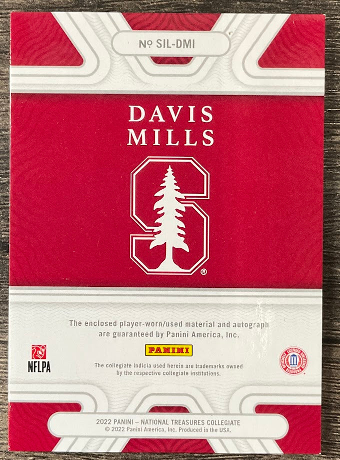 Davis Mills 2022 National Treasures Silhouettes Signatures Swatch Auto 76/99