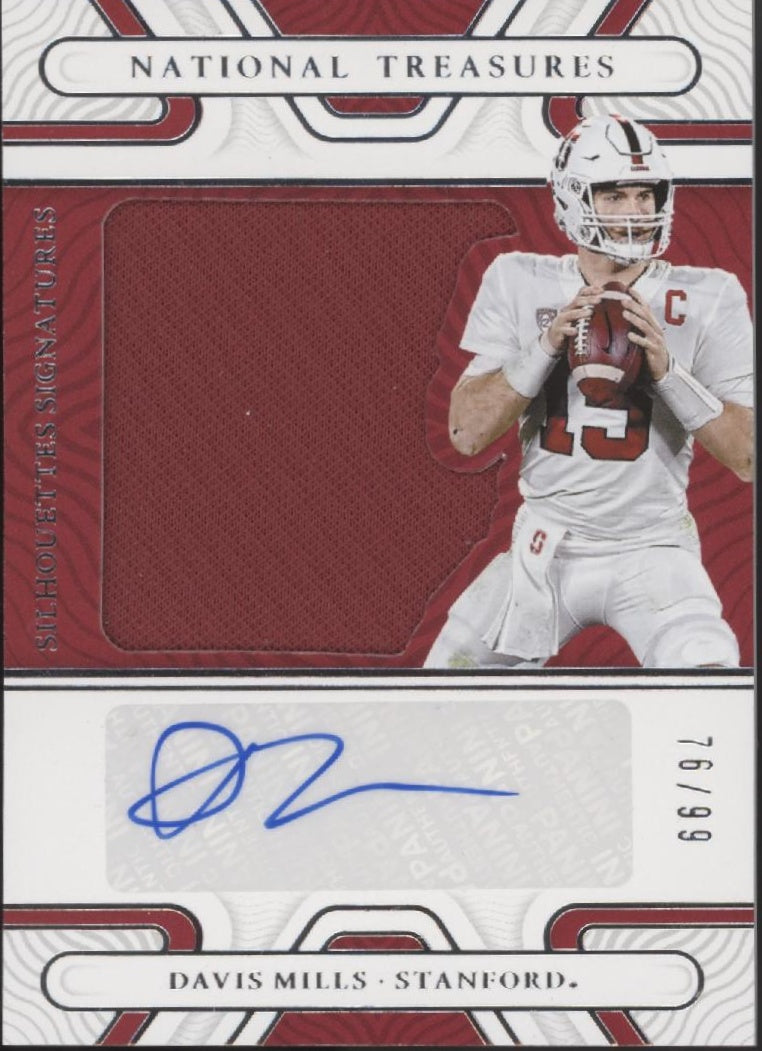 Davis Mills 2022 National Treasures Silhouettes Signatures Swatch Auto 76/99