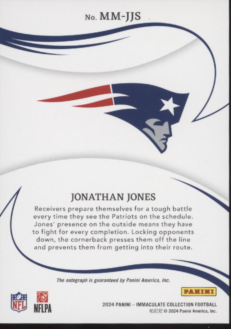 Jonathan Jones 2024 Panini Immaculate Collection Modern Marks Auto 67/99 #MM-JJS
