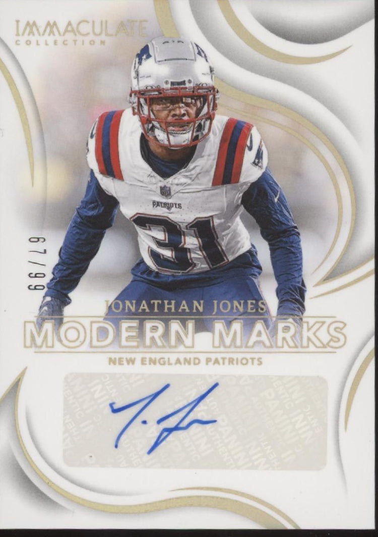 Jonathan Jones 2024 Panini Immaculate Collection Modern Marks Auto 67/99 #MM-JJS