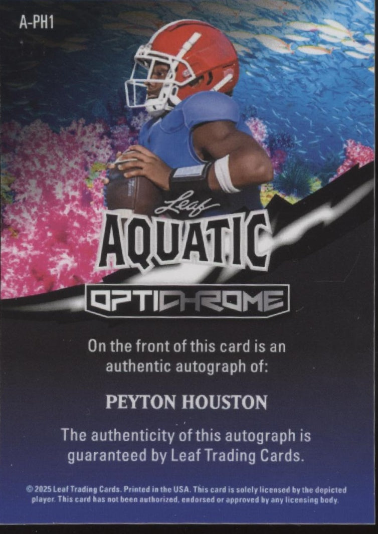 Peyton Houston 2025 Leaf Optichrome Aquatic Auto 1/1 #A-PH1
