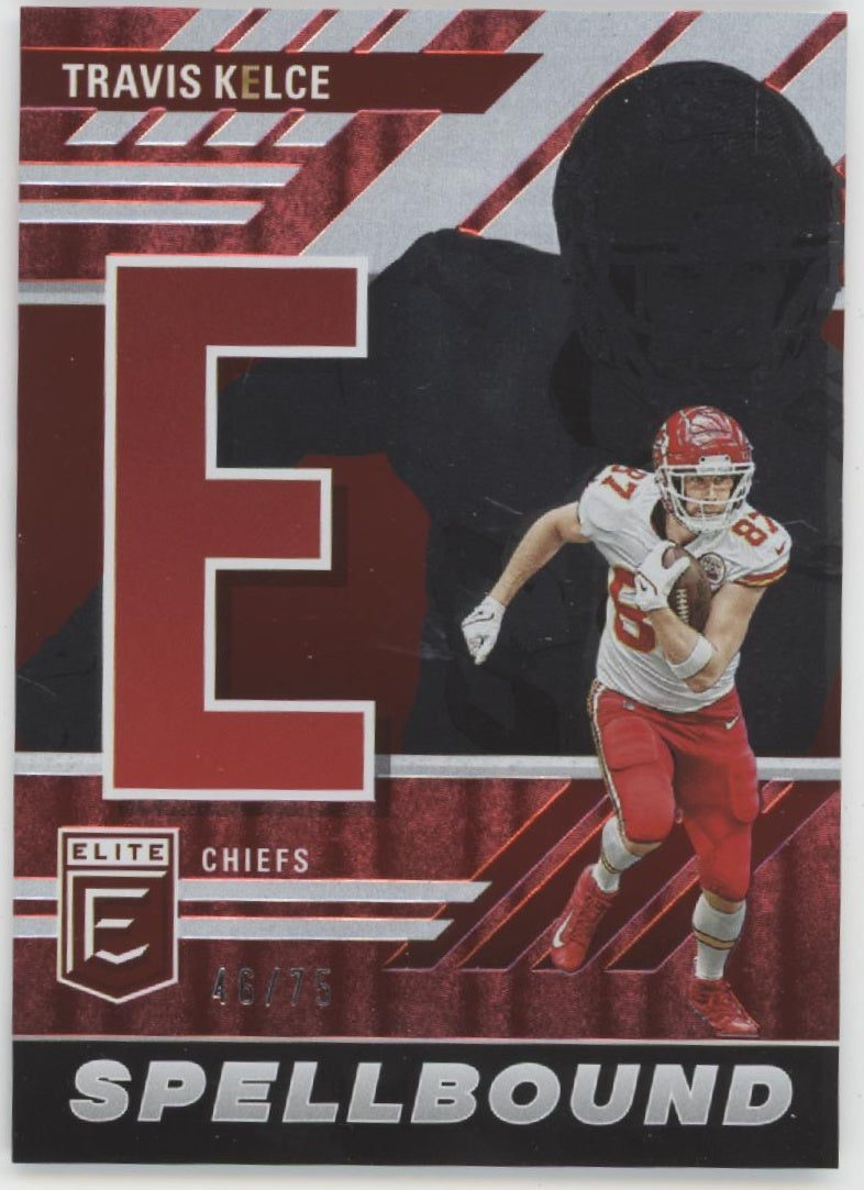 Travis Kelce 2023 Panini Donruss Elite Spellbound "E" 46/75 #SB-TK2