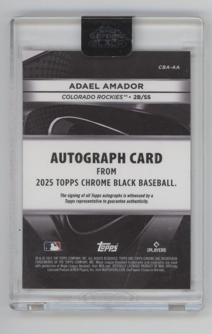 Adael Amador 2025 Topps Chrome Black Gold Refractor RC Auto 37/50 #CBA-AA