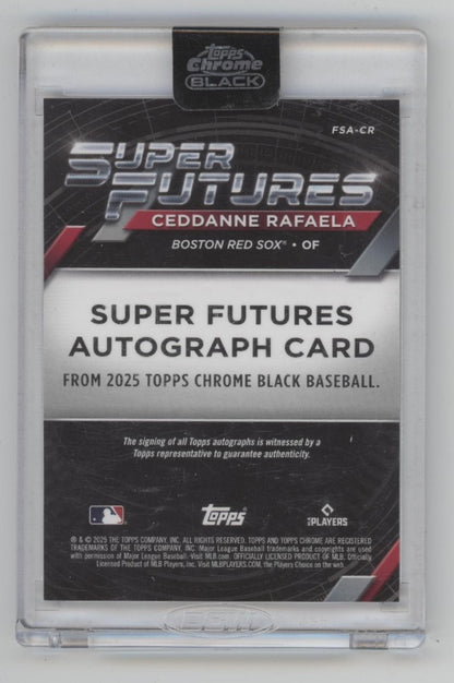 Ceddanne Rafaela 2025 Topps Chrome Black Super Futures Refractor Auto 59/99