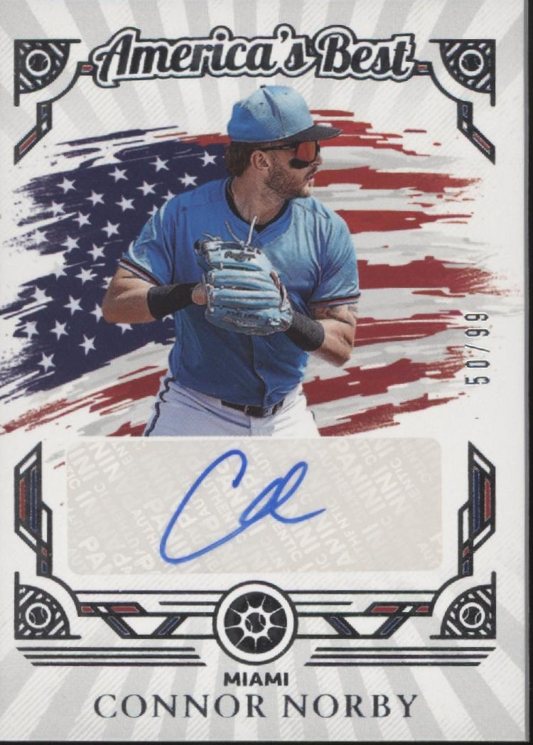 Connor Norby 2025 Panini Boys of Summer America's Best Auto 50/99 #ABS-CNO