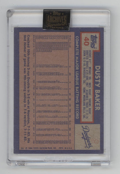 Dusty Baker 2021 Topps Archives Signature Series Auto 26/53 #40