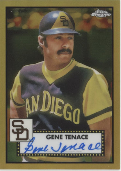 Gene Tenace 2021 Topps Chrome Platinum Gold Refractor Auto 46/50 #PA-GTE