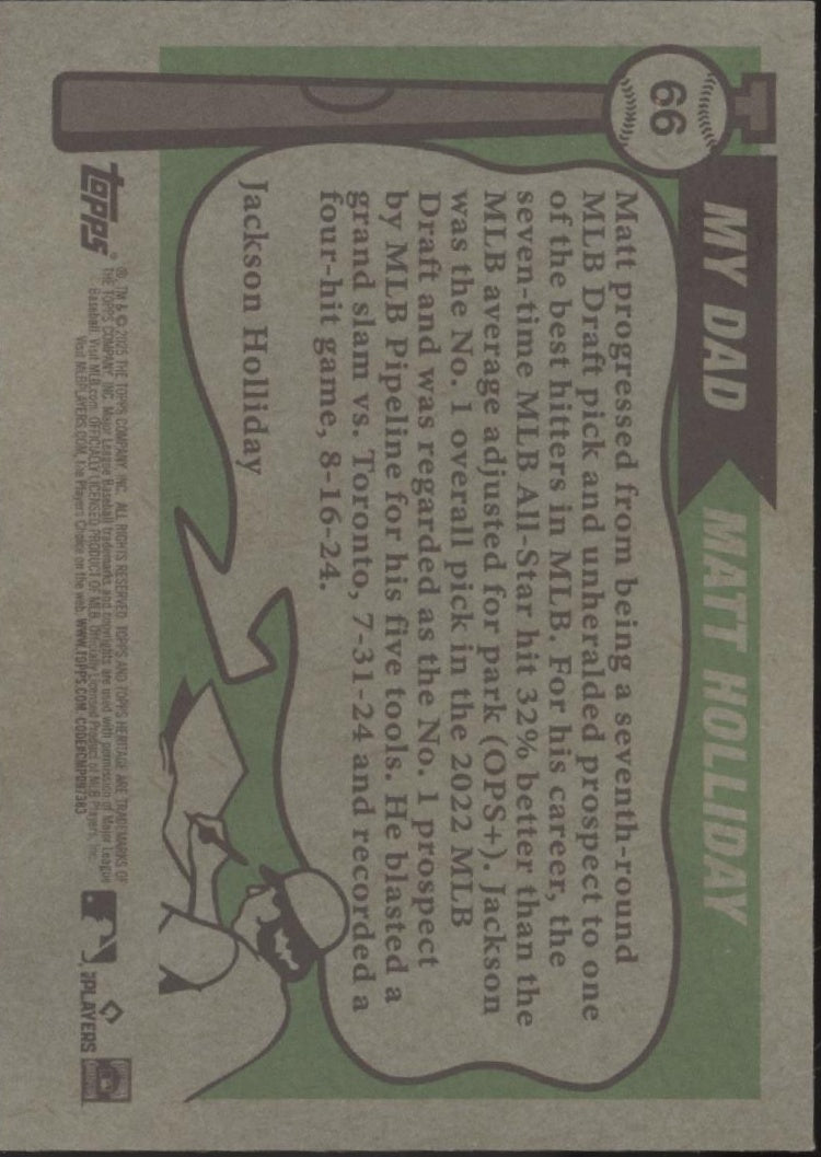 Jackson Holiday 2025 Topps Chrome Heritage Father & Son Blue Refractor 131/150